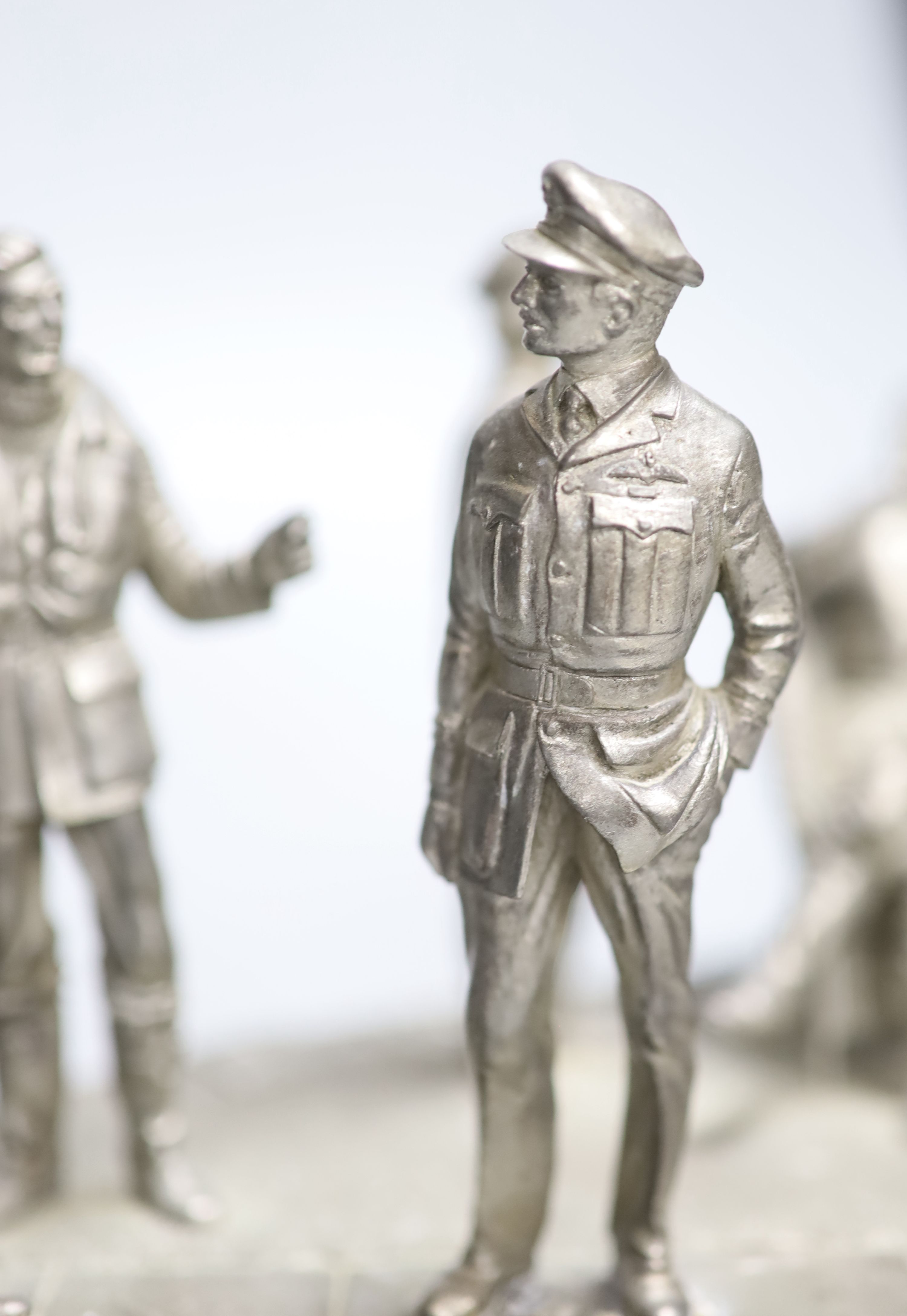 A Phoenix-Chiltern pewter model Soldiers at the Battle of Britain 40th Anniversary, length 25.5cm